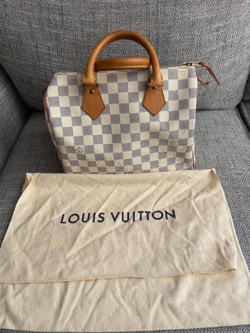 Louis Vuitton Damier Azur Canvas Speedy 25 Bag Discontinued